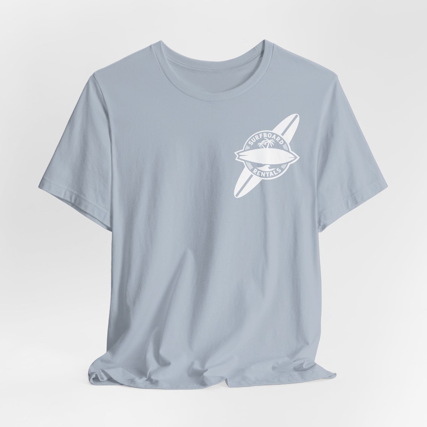 Surf Life Unisex Jersey Tee - Beach Sun Sand Holiday T-Shirt for Men and Women, Surfboard Graphic Shirt, Summer Vacation Top