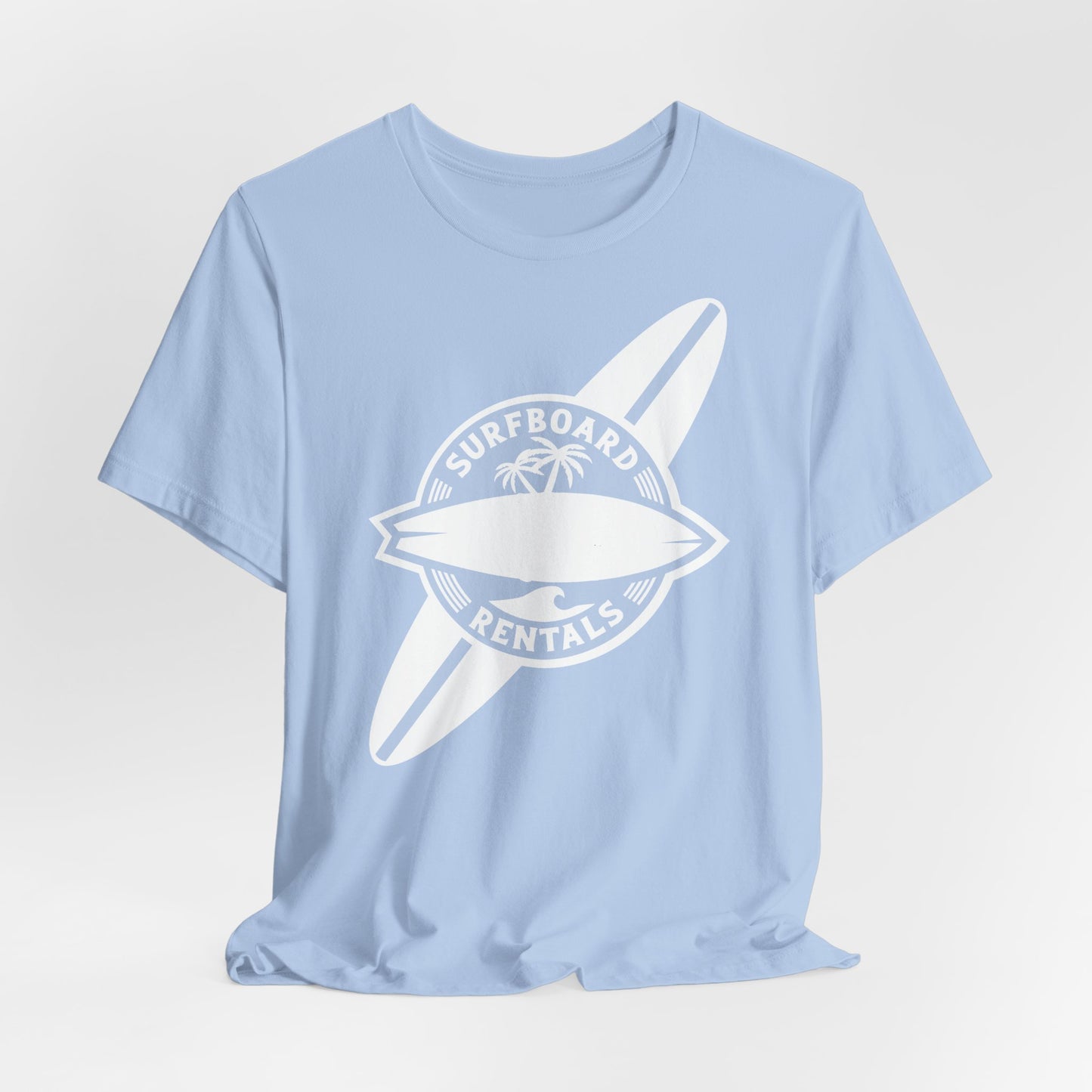 Beach Surfboard Unisex Tee, T-Shirt for Sun and Sand Lovers, Holiday Shirt, Summer Apparel, Ocean Lover Gift