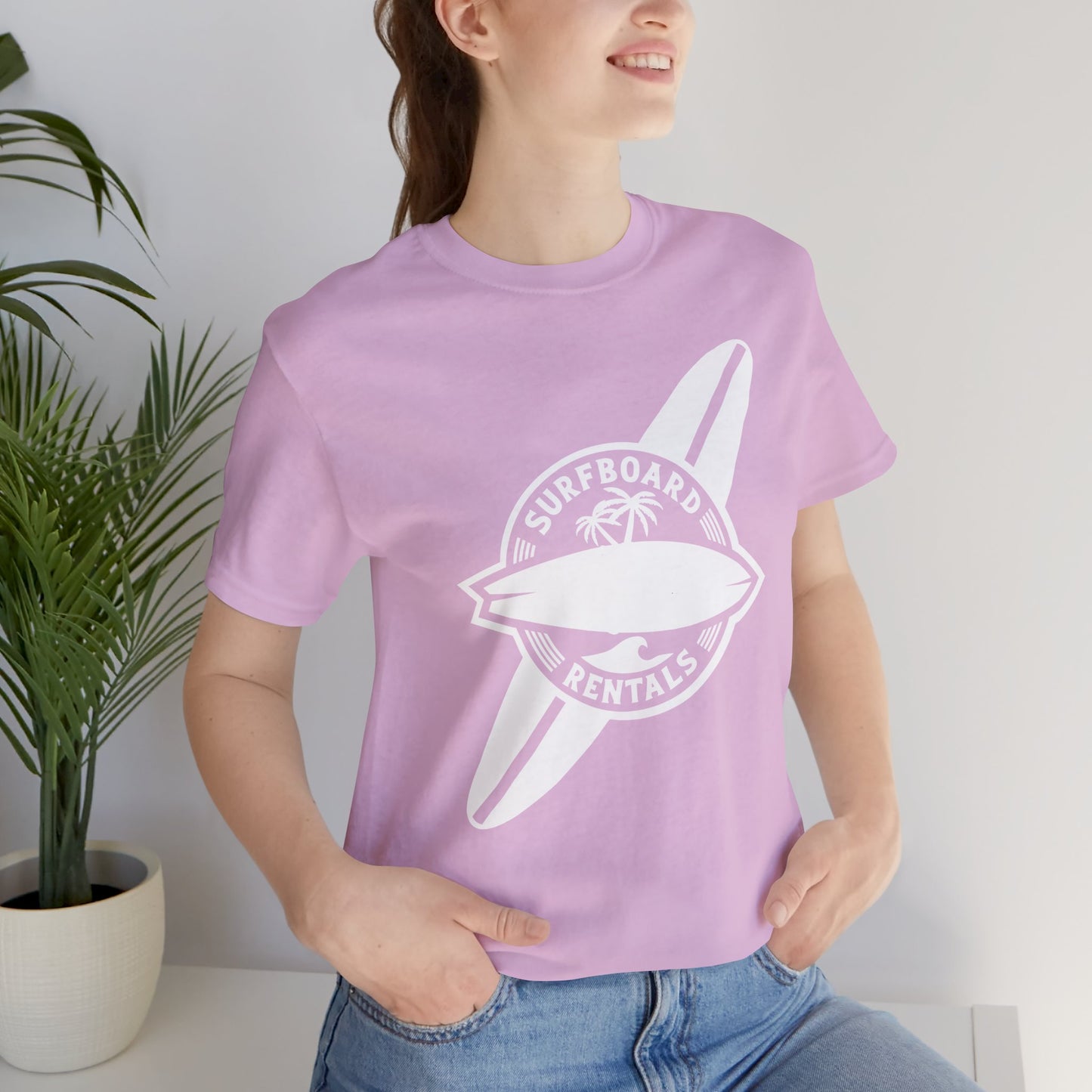 Surfboard Rentals Unisex Tee, Beachwear T-Shirt for Summer Holiday, Ocean Lover Gift, Coastal Graphic Shirt, Surfing Outfit, Vacation