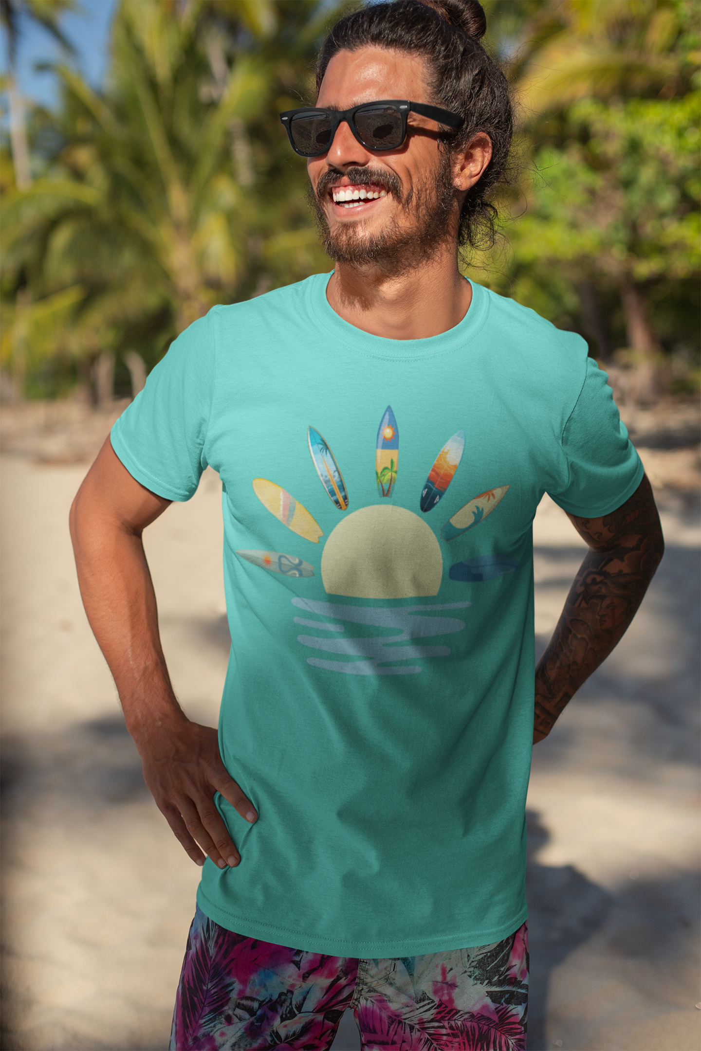 Beach Vibes T-Shirt, Summer Surf Tee, Sand & Sea Shirt, Holiday Surfboard Top, Colourful Unisex Jersey