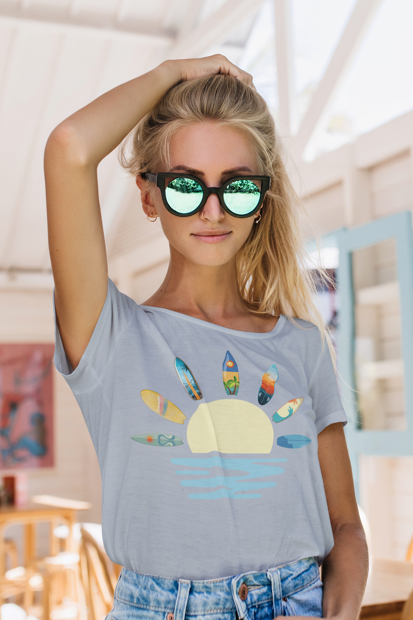 Beach Vibes T-Shirt, Summer Surf Tee, Sand & Sea Shirt, Holiday Surfboard Top, Colourful Unisex Jersey
