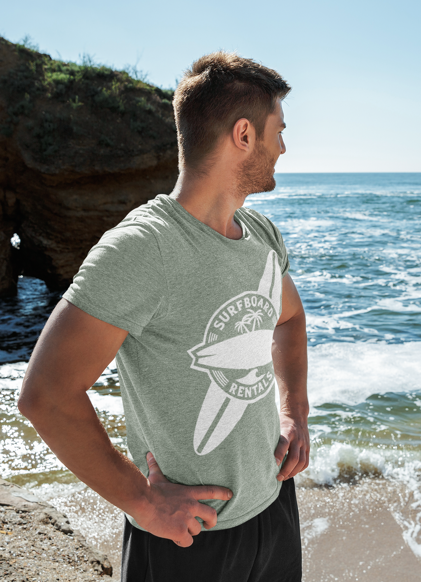 Beach Surfboard Rentals T-Shirt - Summer Holiday Unisex Tee, Beach Vacation Shirt, Surfing Theme Top, Ocean Lover Gift, Beachwear Apparel