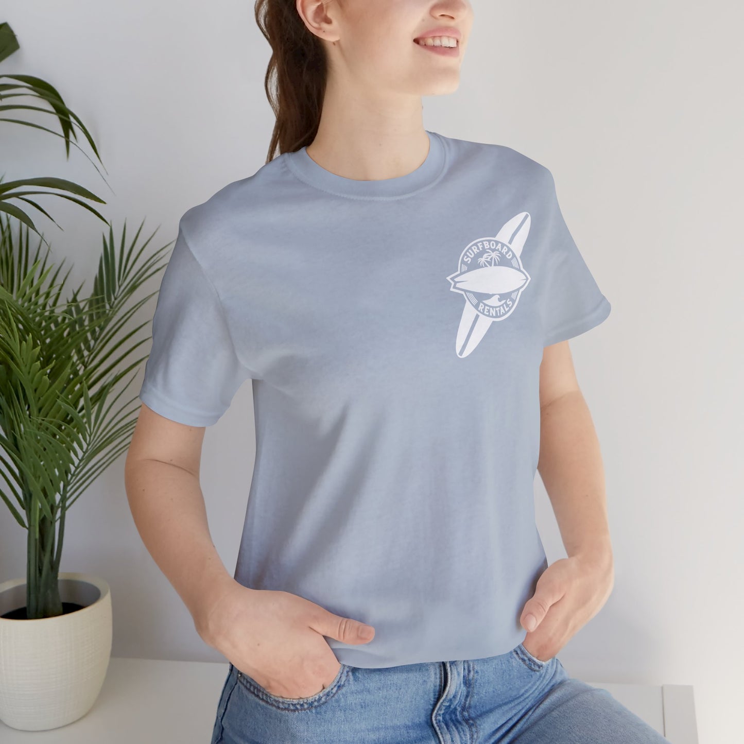 Surf Life Unisex Jersey Tee - Beach Sun Sand Holiday T-Shirt for Men and Women, Surfboard Graphic Shirt, Summer Vacation Top