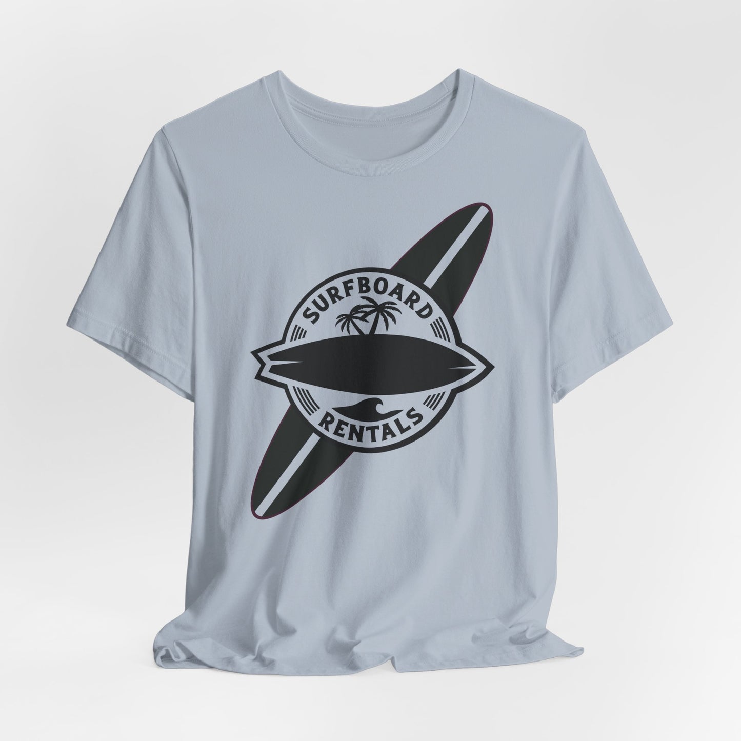 Surfboard Summer Unisex T-Shirt - Beach Holiday Sand Sea Sun Tee, Vacation Top, Coastal Theme Shirt, Ocean Lover Gift, Tropical Apparel