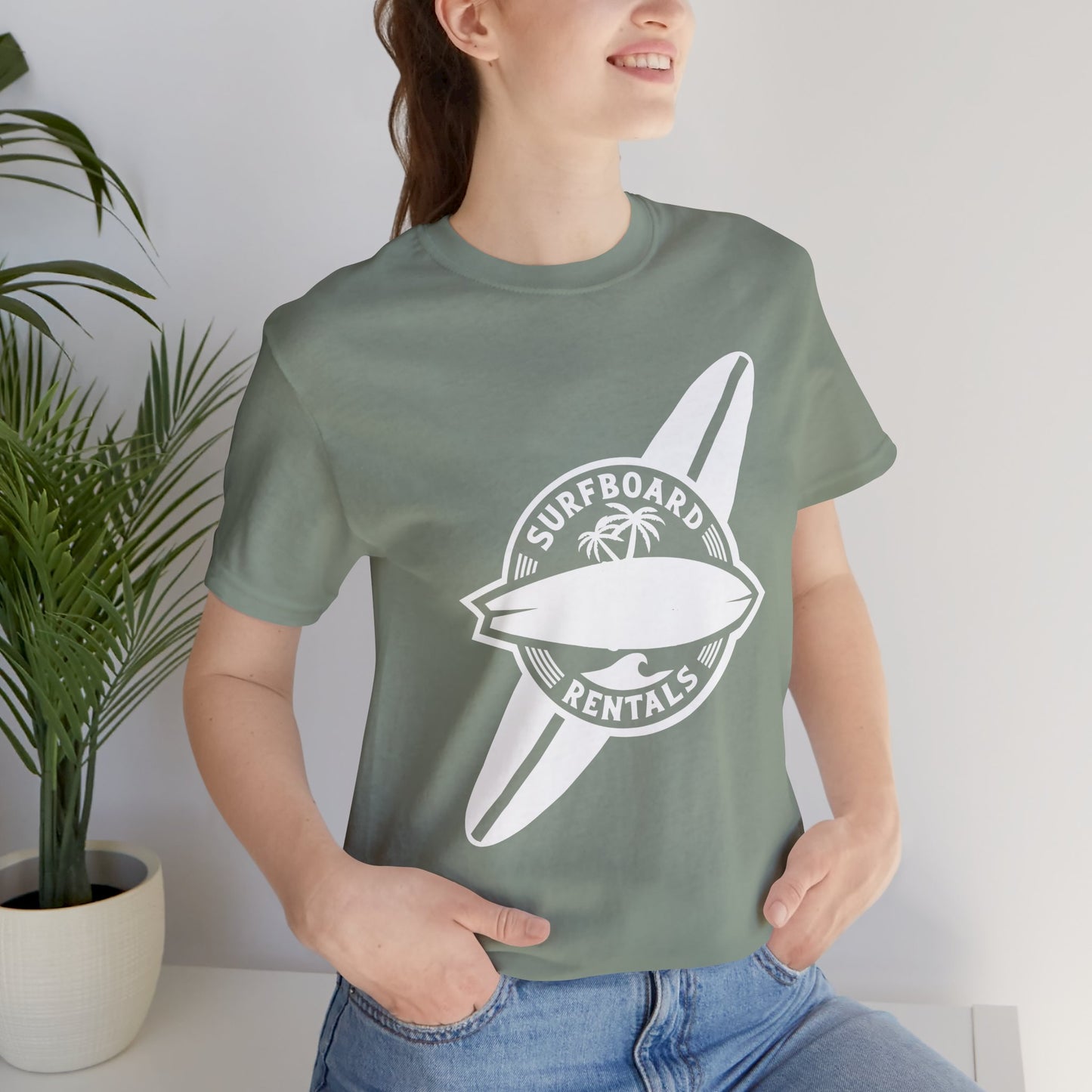 Beach Surfboard Rentals T-Shirt - Summer Holiday Unisex Tee, Beach Vacation Shirt, Surfing Theme Top, Ocean Lover Gift, Beachwear Apparel