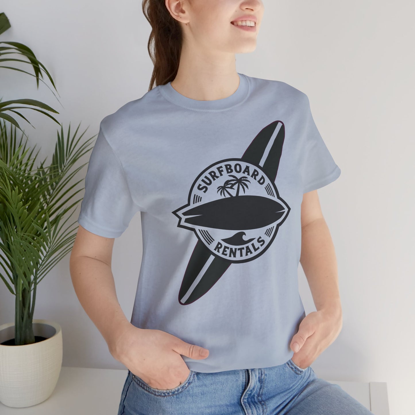 Surfboard Summer Unisex T-Shirt - Beach Holiday Sand Sea Sun Tee, Vacation Top, Coastal Theme Shirt, Ocean Lover Gift, Tropical Apparel