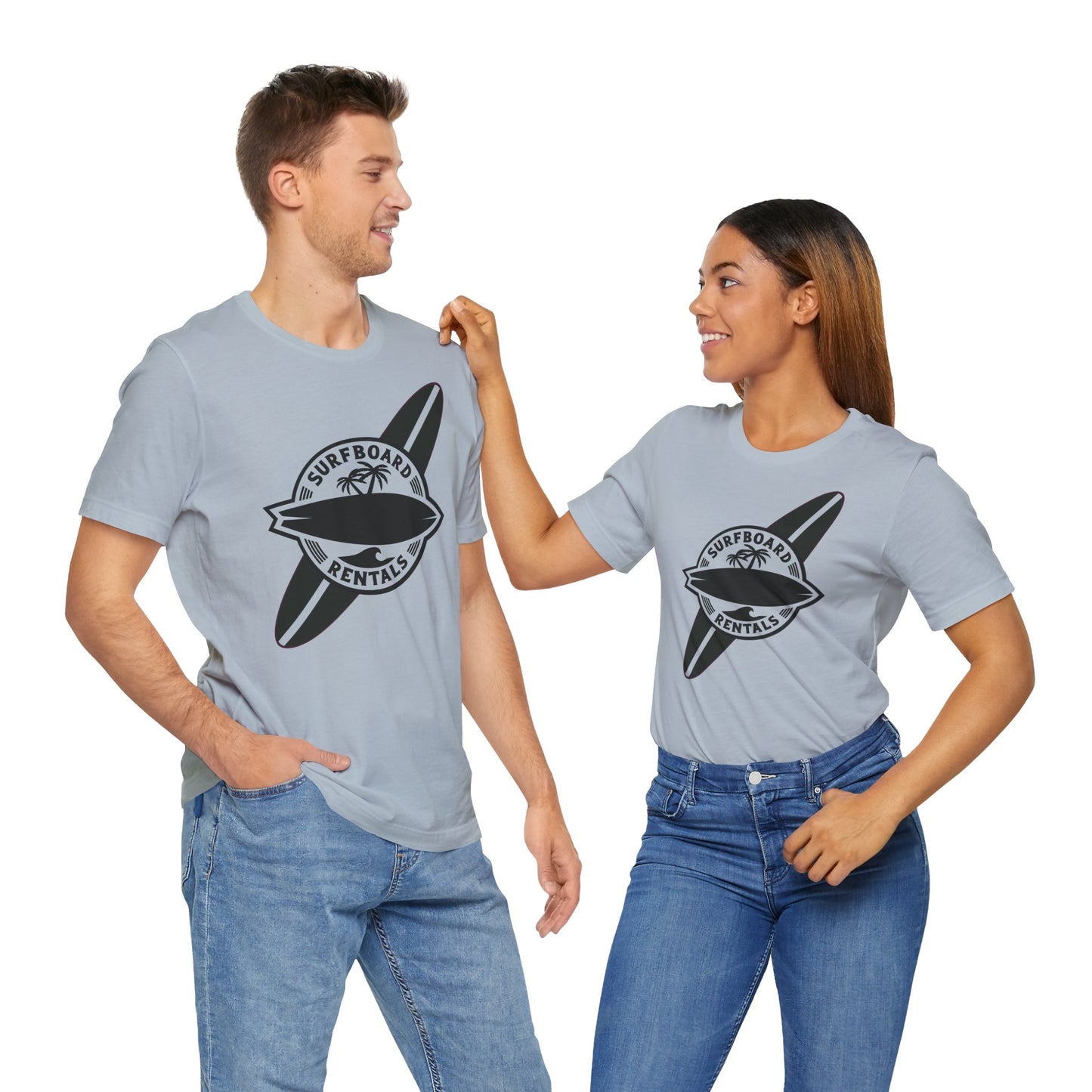 Surfboard Summer Unisex T-Shirt - Beach Holiday Sand Sea Sun Tee, Vacation Top, Coastal Theme Shirt, Ocean Lover Gift, Tropical Apparel