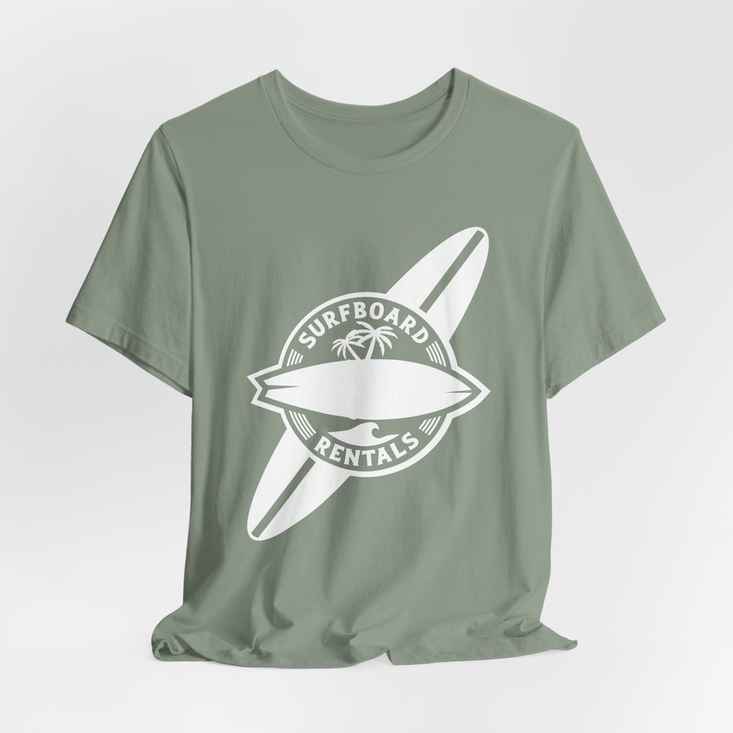 Beach Surfboard Rentals T-Shirt - Summer Holiday Unisex Tee, Beach Vacation Shirt, Surfing Theme Top, Ocean Lover Gift, Beachwear Apparel
