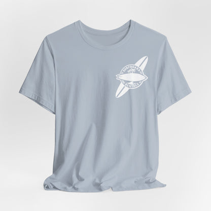 Surf Life Unisex Jersey Tee - Beach Sun Sand Holiday T-Shirt for Men and Women, Surfboard Graphic Shirt, Summer Vacation Top
