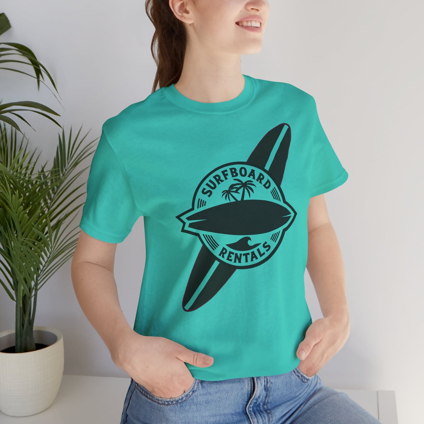 Surfboard Rentals T-Shirt, Summer Vibes Tee, Beachwear, Gift for Surfers, Casual Top, Unisex Jersey Short Sleeve Shirt
