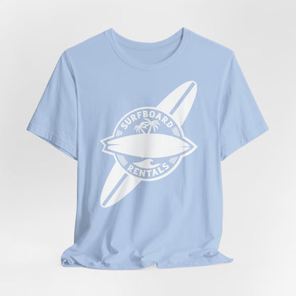 Beach Surfboard Unisex Tee, T-Shirt for Sun and Sand Lovers, Holiday Shirt, Summer Apparel, Ocean Lover Gift