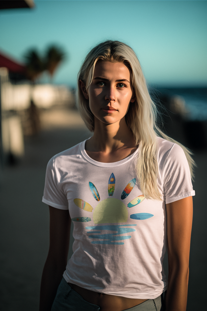 Beach Vibes T-Shirt, Summer Surf Tee, Sand & Sea Shirt, Holiday Surfboard Top, Colourful Unisex Jersey
