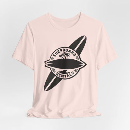 Surfboard Rentals Tee - Unisex Jersey T-Shirt for Beach Lovers, Summer Vibes, Casual Wear, Gift for Surfers, Vacation Apparel